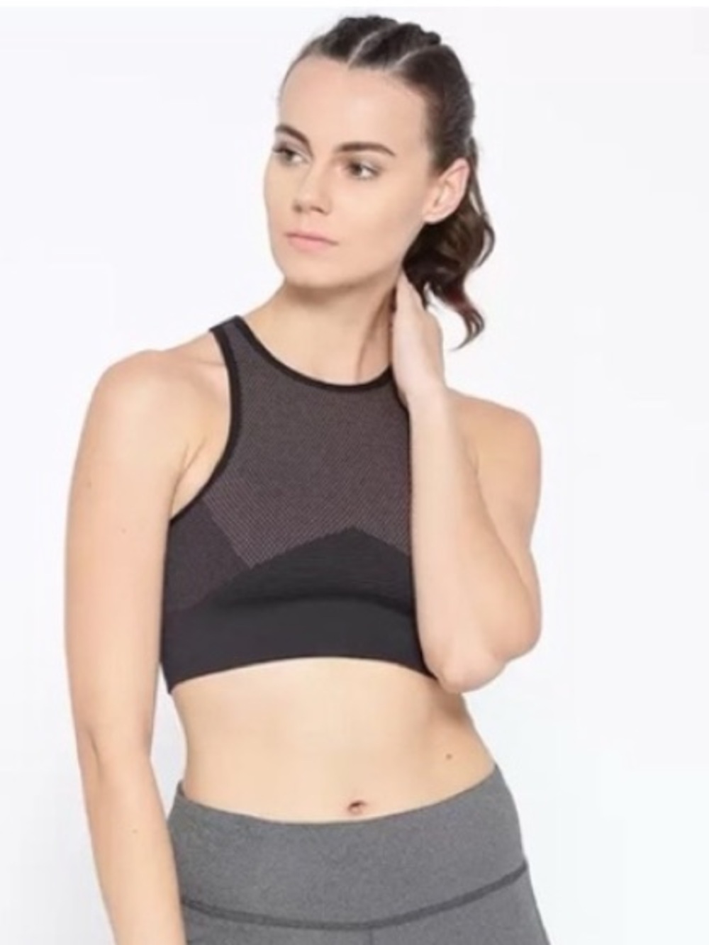 Reebok High Neck Seamless Sports Bra